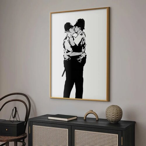  Plakat - Kissing Coppers 29.7x42 Zlatni okvir Slike