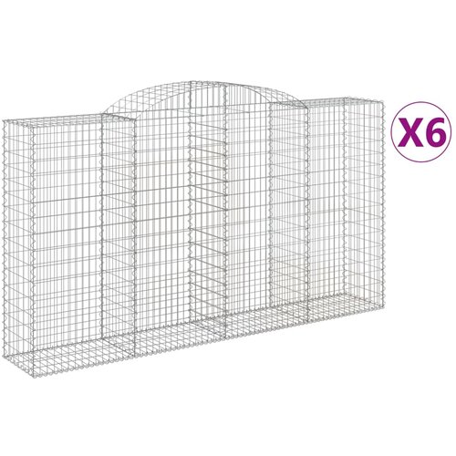  Lučne gabionske ko&amp;scaron;are 6 kom 300x50x160/180cm pocinčano željezo Slike