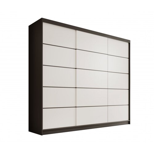 ADRK Klizni ormar Andy 250 cm s 3 vrata - CRNA-BIJELA Slike