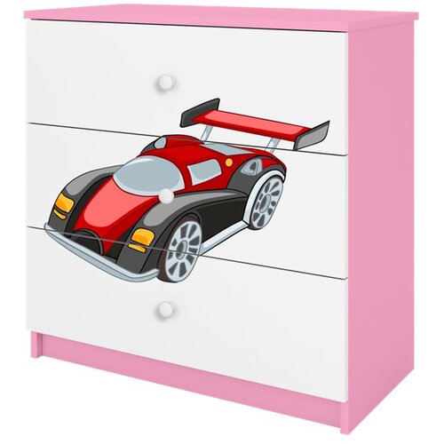 HAPPYKIDS Komoda Dreamy trkaći auto Rozičasta Cijene