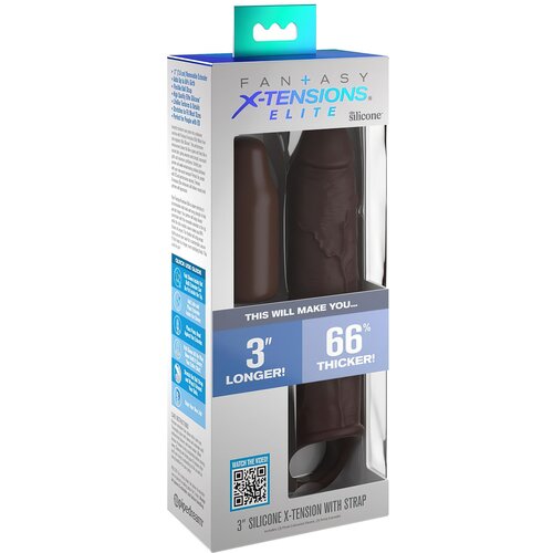 Pipedream X-TENSION Elite 3 - ovojnica penisa sa skrotumom (smeđa) Cijene