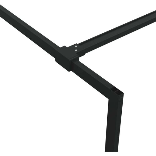 VidaXL Pregrada za tu&amp;scaron; crna 140 x 195 cm s prozirnim staklom ESG Slike