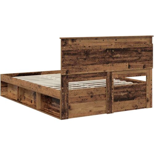  Okvir za krevet s uzglavljem Staro drvo 150 x 200 cm Slike