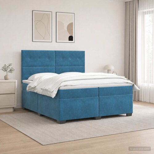  Boxspring krevet s madracem Plava 200 x 200 cm Bar&amp;scaron;un Slike