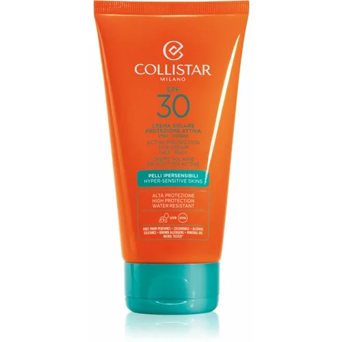 Collistar active protection sun cream face-body SPF30 krema za sončenje za zelo občutljivo kožo 150 ml