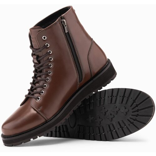 Ombre Men&amp;#039;s eco leather shoes with insulated high upper - black Slike