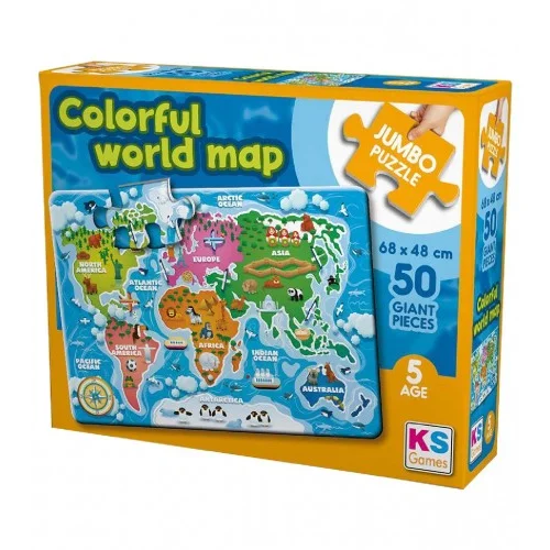 KS Games Igračka puzzle jumbo Mapa svijeta JP31015 68x48cm 50 dijelova