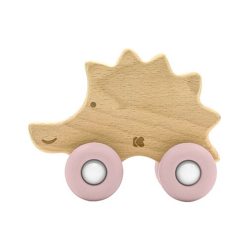Kikka Boo drvena igračka sa silikonskom glodalicom hedgehog pink ( KKB10243 ) Slike