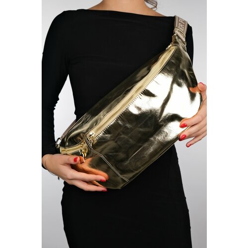 LuviShoes VENTA Women's Gold Large Waist Bag Slike