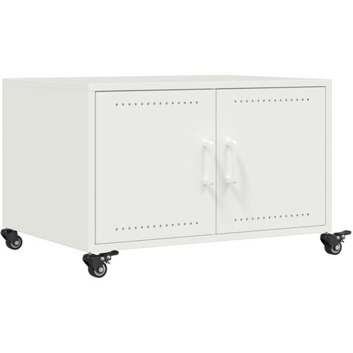 Maison Chic Klubska mizica - kavna mizica - Nizka mizica bela 68x50x43,5 cm jeklo, (21754570) Cene