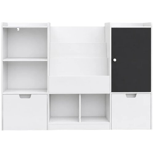 Kinder Home organizator za dečije igračke sa tablom, policom, 2 fioke i 6 pregrada, puno drvo i MDF Slike