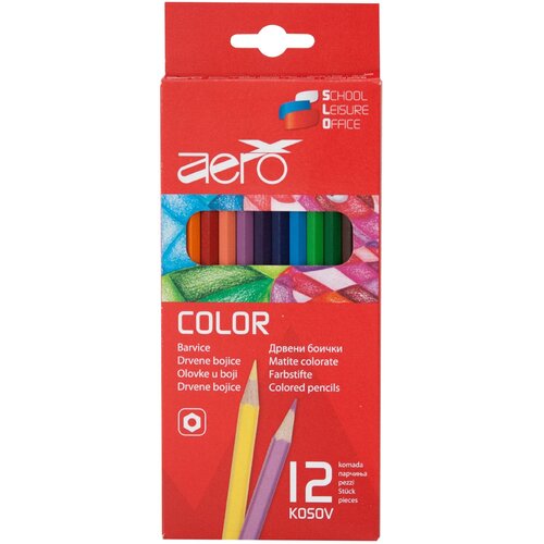  Drvene bojice Aero color, 12 kom u kartonskom pakiranju Cijene