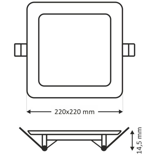  led ugradno svetlo square LED/18W/230V 4200K 22x22 cm braon Slike