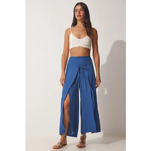  Women's Blue Skirt-Look Ayrobin Shalwar Pants DE0009