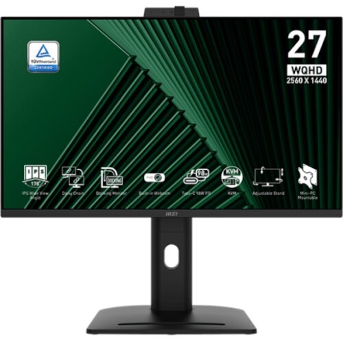 MSI Zaslon PRO MP275QPDG / 27" / WQHD / IPS / 100Hz / 1ms/ KVM /Web Camera / Daisy Chain, črn - nastavljiv po vi&scaron;ini - PD 98W Cene