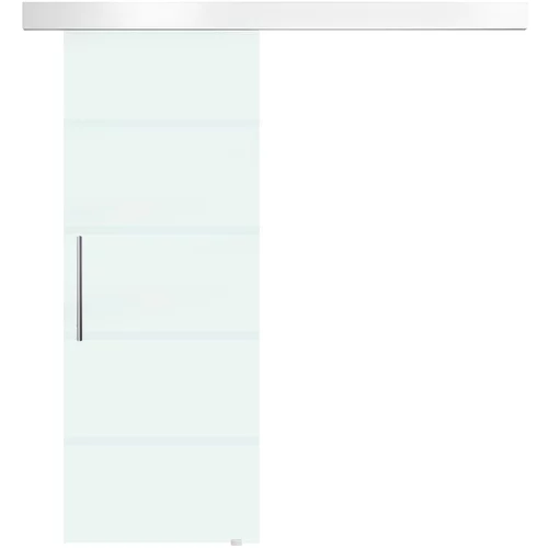 HOMCOM Drsna vrata iz matiranega in motnega stekla z ograjo in ročajem za kopalnico kuhinjo 210 cm, (20755412)