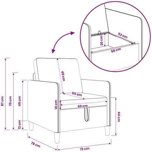 SOFA s pohranom Tamno smeđa 72 x 78 x 87 cm Poliester Slike