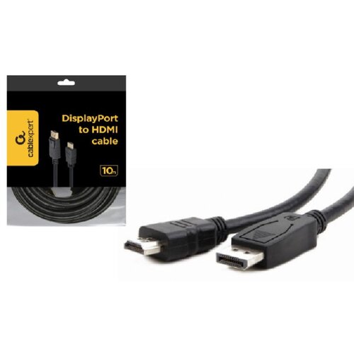 Gembird CC-DP-HDMI-10M DisplayPort to HDMI cable (not bi-directional), 10m, black Slike