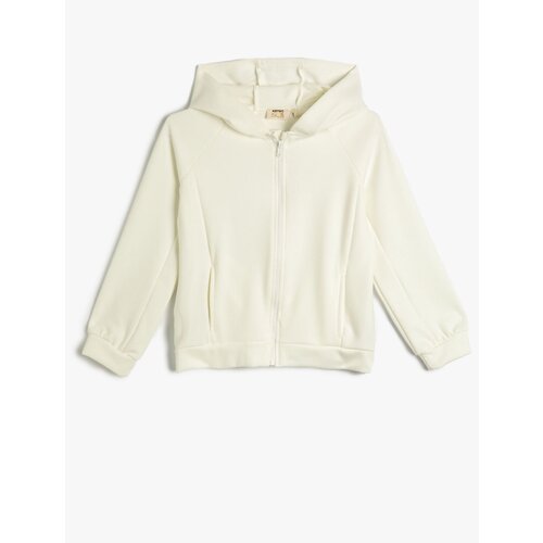 Koton Basic Zipper Sweatshirt Hooded Long Sleeved Pockets. Slike