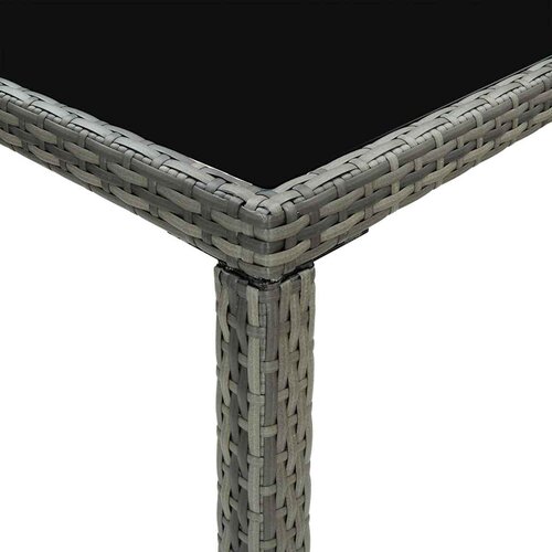  5-dijelni vrtni barski set od poliratana s jastucima sivi Siva 130 x 60 x 110 cm Slike
