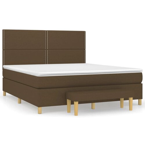 Maison Chic Box spring postelja - Vzmetna postelja z vzmetnico temno rjava 180x200 cm blago SL14555, (21902761) Cene