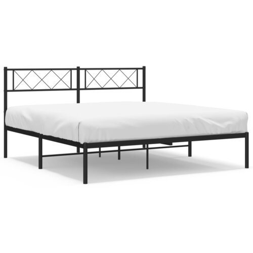 Maison Chic Kovinski Posteljni okvir - Dvoposteljna postelja - Zakonska postelja z vzglavjem črn 140x200 cm, (21693266) Slike