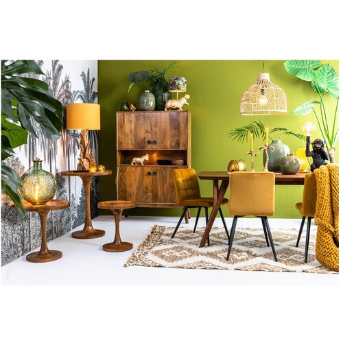 Light &amp;amp; Living Rjava jedilna miza z mizno plo&amp;scaron;čo iz akacije 100x200 cm Quenza &amp;ndash; Slike