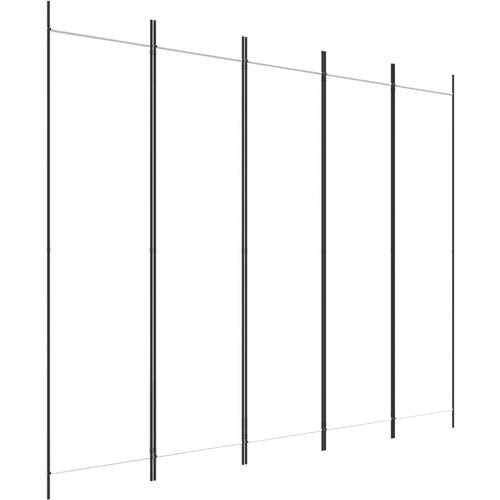 Maison Chic Paravan - Zaslon - Pregrada 5-delni bel 250x200 cm blago, (21673994) Cene