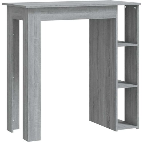 VidaXL Barski stol s policom boja sivog hrasta 102x50x103,5 cm iverica Slike