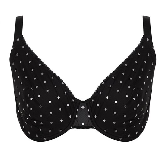 Trendyol Curve Black Polka Dot Mesh Bra Slike