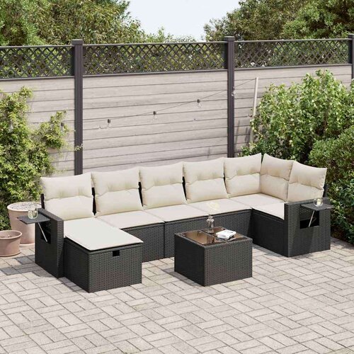 vidaXL 8-dijelni set vrtnih sofa od poliratana s jastucima crni Cijene