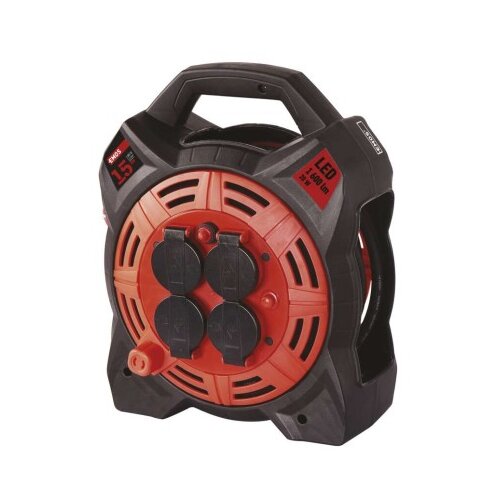  Zunanji kolutni podaljšek 15 m / 4 vtičnice / guma-neopren / 230V / 1,5 mm2 z reflektorjem Cene