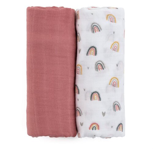 Petite & Mars Misty plenice iz blaga Rose Rainbows 120 x 120 cm 2 kos Cene