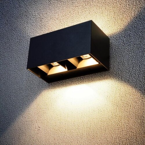  Brilagi - LED spolja&amp;scaron;nje zidno svetlo DOUBLE CUBE LED/12W/230V crna IP65 Slike