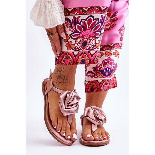 Kesi Women's flip-flops with Rose Nude Carisma fabric Slike