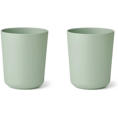 Liewood 2 dijelni set čaša od bio plastike stine rabbit dusty mint