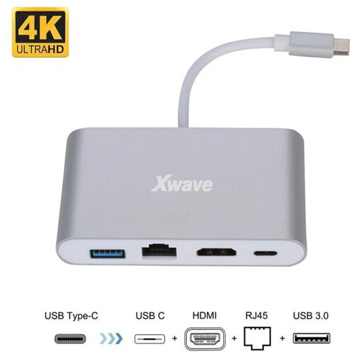 X Wave Adapter USB3.1 Tip-C M na HDMI,USB3.0,RJ45 F Cene