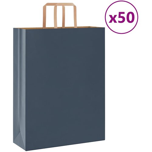 VidaXL Papirnate vrečke 50 kosov z ročaji modra 32x12x42 cm Slike