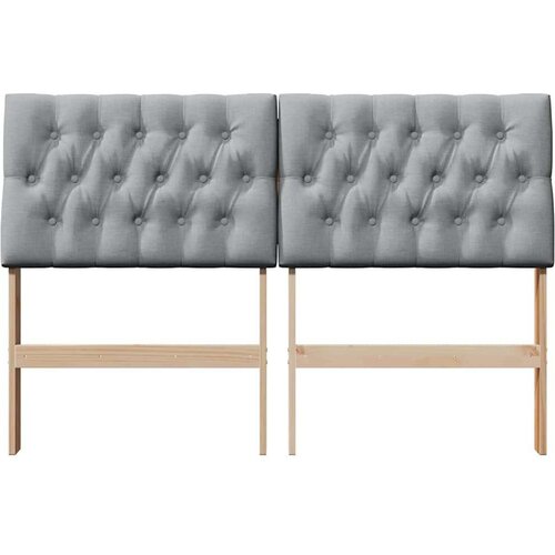 VidaXL tapecirani uzglavlje svijetlo siva 150 cm čvrsto borovo drvo Slike
