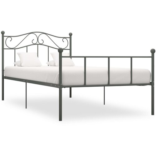VidaXL Posteljni okvir siv kovinski 100x200 cm, (20644766) Slike
