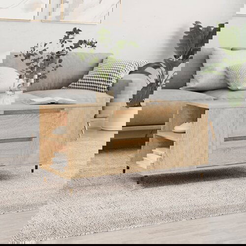 vidaXL Klubska mizica sonoma hrast 102x44,5x50 cm inženirski les Cene