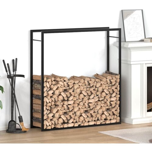  Stalak za drva za ogrjev mat crni 110x28x116 cm čelični Cijene