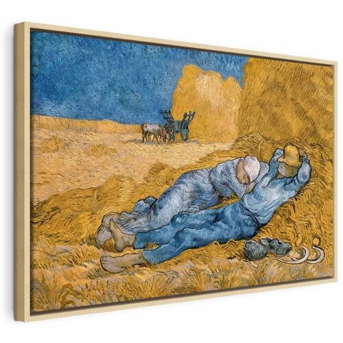  Slika - Vincent van Gogh – Noon: Rest from Work 120x80 U prirodnom drvenom okviru Cene