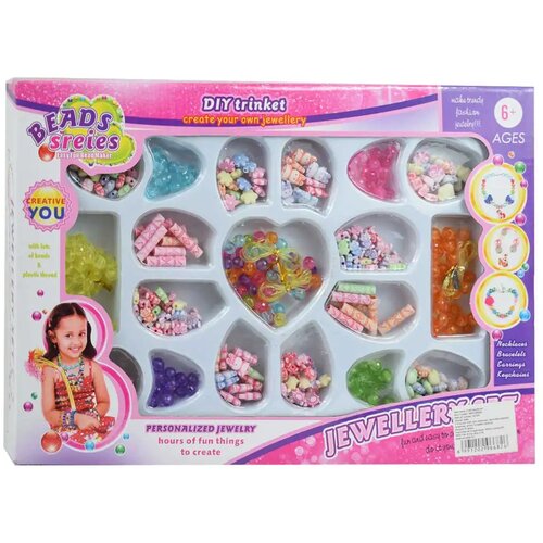 Magic Toys beads series: set biserov za izdelavo nakita 200+ barvnih biserov v me&scaron;anih barvah in oblikah outlet Cene