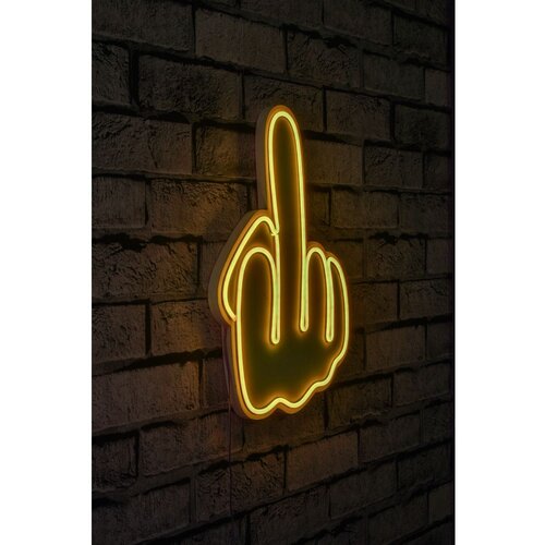 Wallity Dekorativna LED rasveta Middle Finger, 40x51x3cm, Žuta Cene