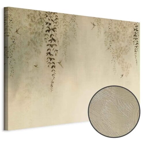  Slika - Spring Orchard - Hummingbirds Among Tree Branches in Beige Shades 60x40 Premium Print Cijene