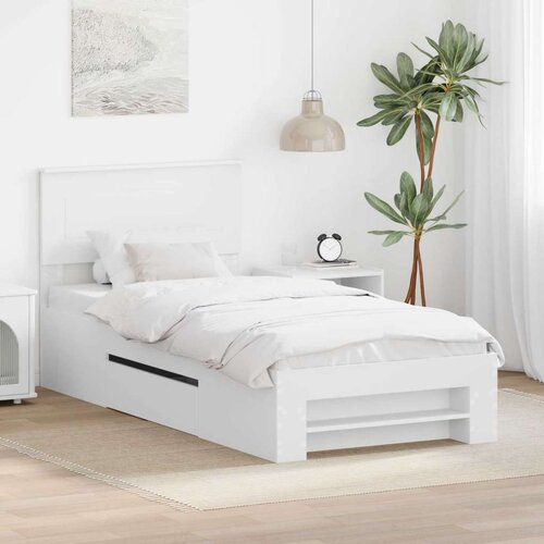  Okvir za krevet Bijelo 90 x 200 cm Konstruirano drvo - Bijelo 90 x 200 cm Cijene