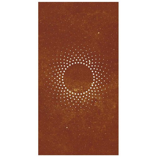  Vrtni zidni ukras 105 x 55 cm od čelika COR-TEN s uzorkom sunca Slike