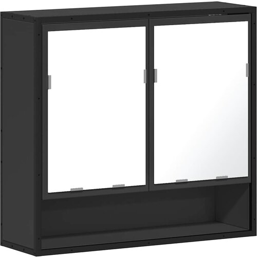 Maison Chic Kopalniška omarica - Kopalniški kabinet z ogledalom črna 65x20x60 cm inženirski les, (21795002) Cene