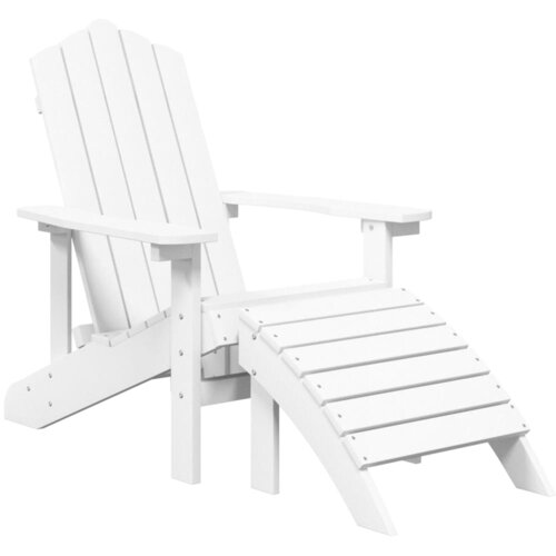 Maison Chic Vrtni Stoli - Stol za vrt Adirondack s stolčkom za noge HDPE bel JS573, (21877222) Slike